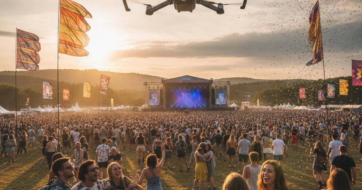 Drohne für Festival: Halten Sie Musik, Freunde und unvergessliche Momente fest